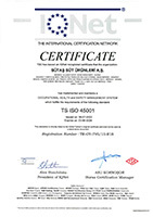 ISO 45001 OCCUPATIONAL HEALTH AND SAFETY MANAGEMENT SYSTEM CERTIFICATE